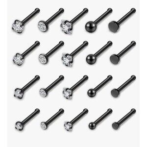 20 Gauge 20 Piece Stainless Steel Nose Bone Studs